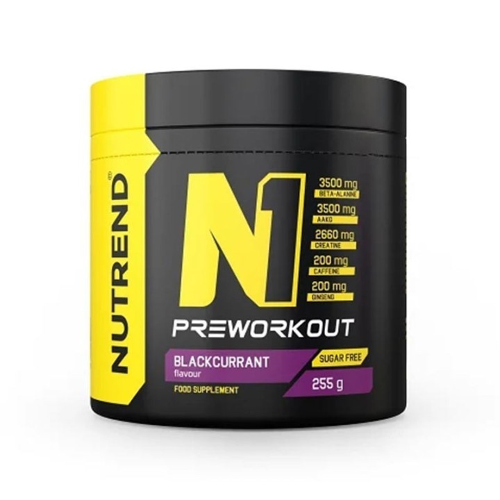 Nutrend N1 Pre-Workout Blackcurrant 255 gr | Preparati all'allenamento con gusto