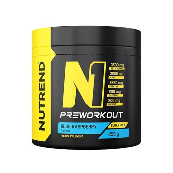 Nutrend N1 Pre-Workout Blueraspberry 255 gr | Potenzia le tue prestazioni con Gusto di Lampone Blu