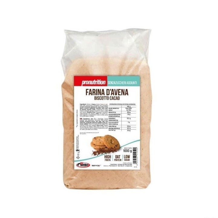 Pro Nutrition Farina di Avena Biscotto al Cacao 1kg: Gusto Nutriente per una Colazione Energizzante