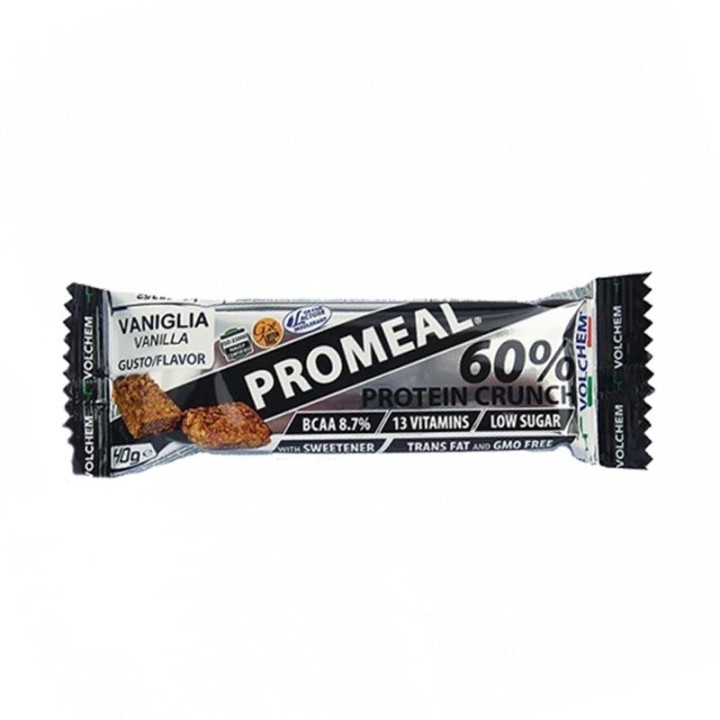 Volchem Promeal Protein Crunch Vaniglia 40g | Barretta Proteica Croccante alla Vaniglia