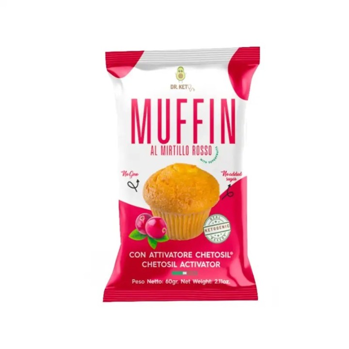 Dr. Keto Muffin al Mirtillo Rosso - Low Carb & Senza Zuccheri 60g