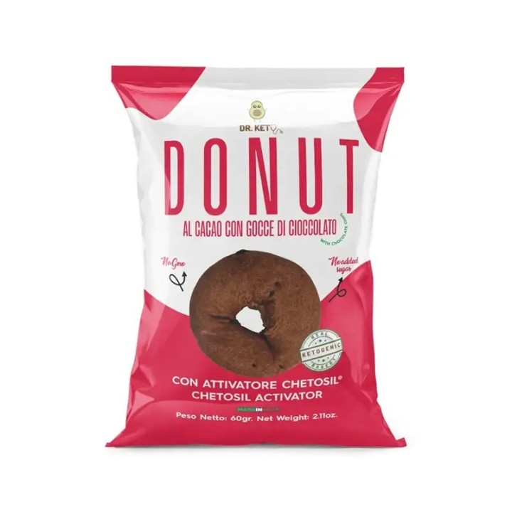 Dr.Keto Donut al Cacao con Gocce di Cioccolato - Low Carb & Senza Zuccheri 60g