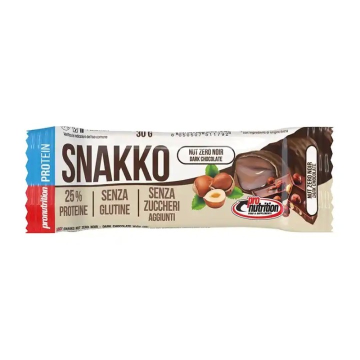 Pro Nutrition Snakko Fit Nut Noir - 30g - Snack proteico al cacao e nocciole