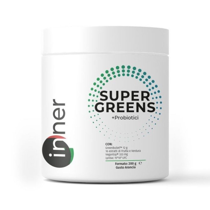 Inner Super Greens + Probiotici - Integratore Antiossidante 200 gr net integratori